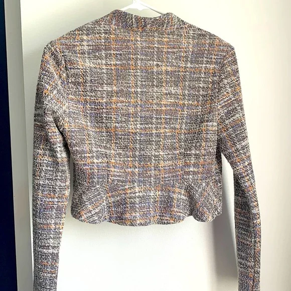 Belle Poque blazer/cardigan size small, orange blue black white silver thread. - Picture 4 of 7